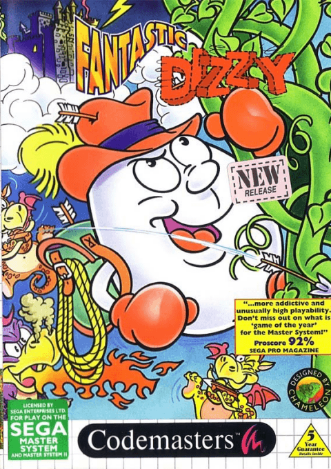 Fantastic Dizzy box art for Sega Master System
